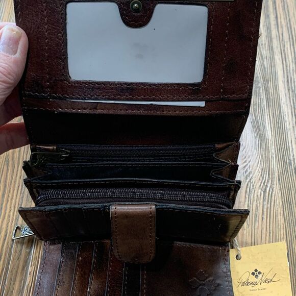 Patricia Nash Embossed Leather Wallet - Dark Brown - Picture 4 of 11